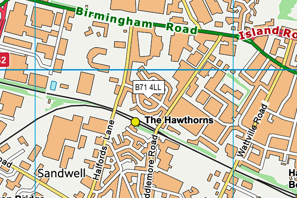 B71 4LL map - OS VectorMap District (Ordnance Survey)