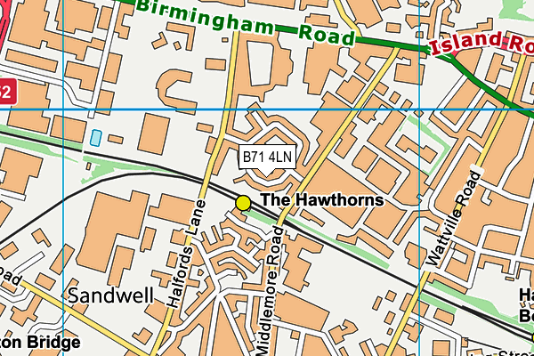 B71 4LN map - OS VectorMap District (Ordnance Survey)