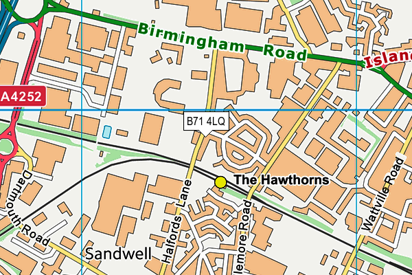 B71 4LQ map - OS VectorMap District (Ordnance Survey)