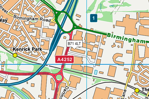 B71 4LT map - OS VectorMap District (Ordnance Survey)