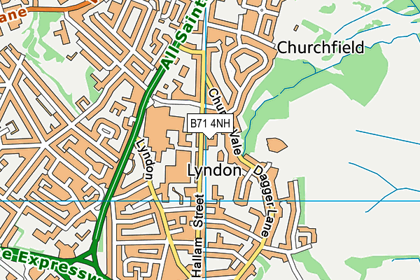 B71 4NH map - OS VectorMap District (Ordnance Survey)