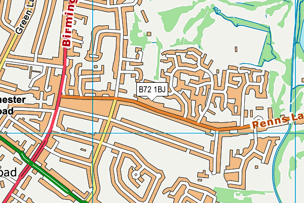 B72 1BJ map - OS VectorMap District (Ordnance Survey)