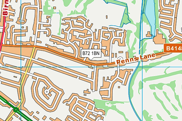 B72 1BN map - OS VectorMap District (Ordnance Survey)