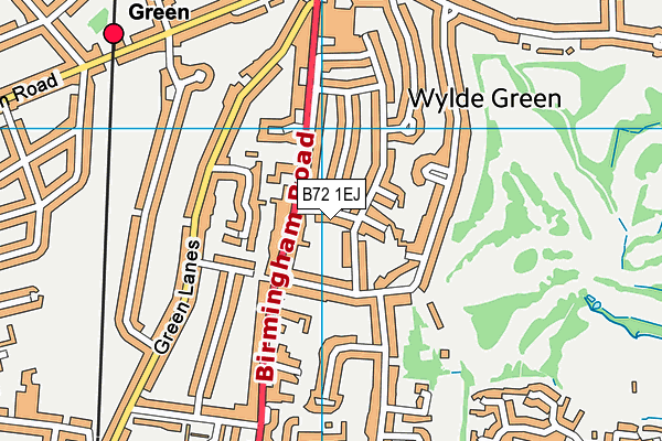 B72 1EJ map - OS VectorMap District (Ordnance Survey)