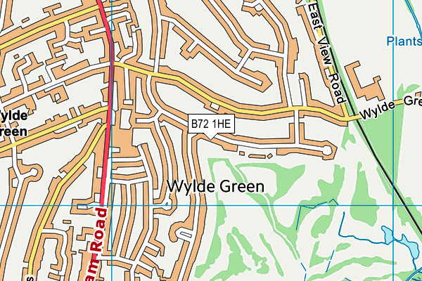 B72 1HE map - OS VectorMap District (Ordnance Survey)