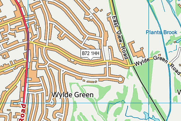 B72 1HH map - OS VectorMap District (Ordnance Survey)