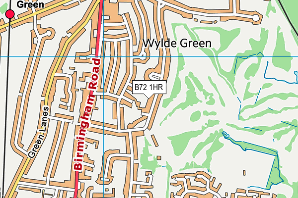 Walmley Golf Club map (B72 1HR) - OS VectorMap District (Ordnance Survey)