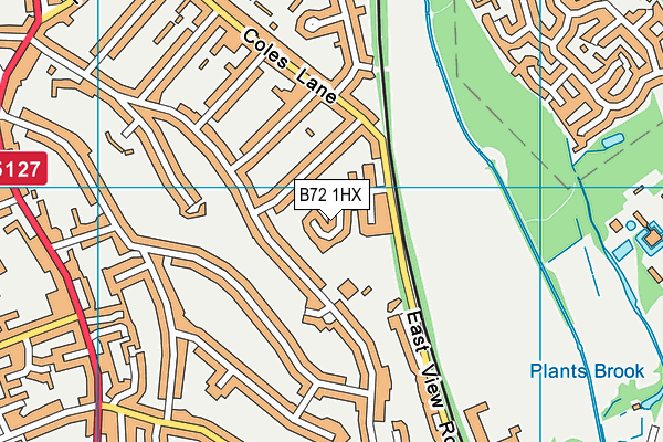 B72 1HX map - OS VectorMap District (Ordnance Survey)