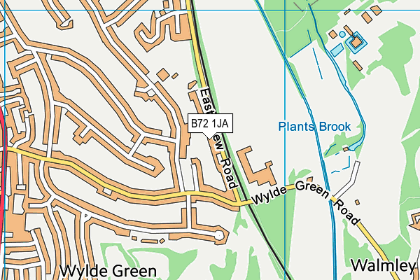 B72 1JA map - OS VectorMap District (Ordnance Survey)