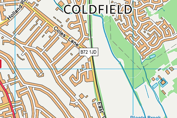 B72 1JD map - OS VectorMap District (Ordnance Survey)