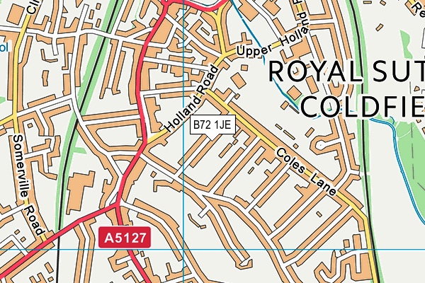 B72 1JE map - OS VectorMap District (Ordnance Survey)