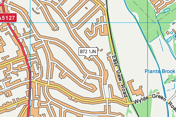 B72 1JN map - OS VectorMap District (Ordnance Survey)