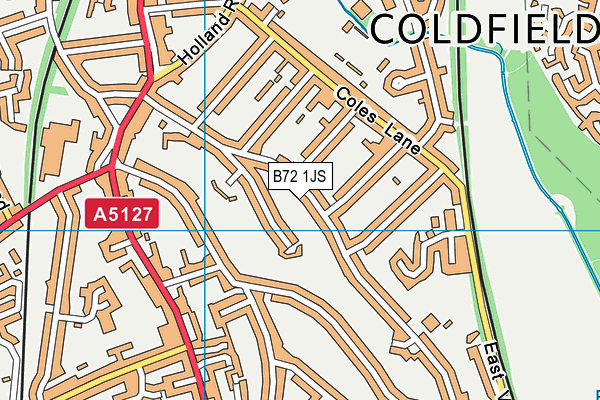 B72 1JS map - OS VectorMap District (Ordnance Survey)