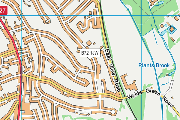 B72 1JW map - OS VectorMap District (Ordnance Survey)