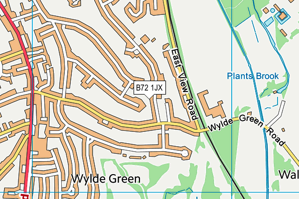 B72 1JX map - OS VectorMap District (Ordnance Survey)