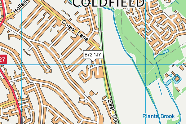 B72 1JY map - OS VectorMap District (Ordnance Survey)