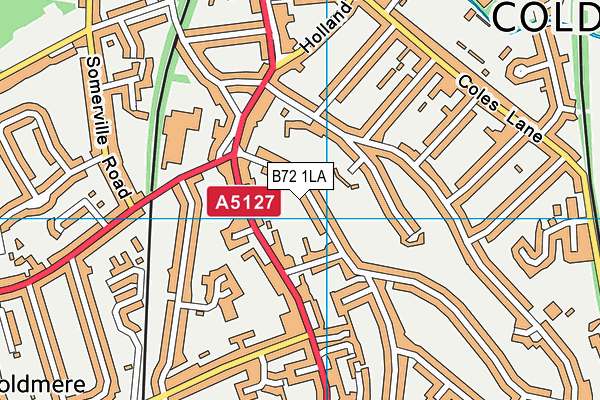 B72 1LA map - OS VectorMap District (Ordnance Survey)