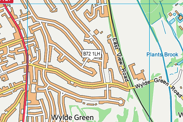 B72 1LH map - OS VectorMap District (Ordnance Survey)