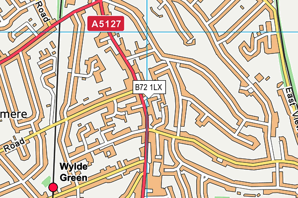 B72 1LX map - OS VectorMap District (Ordnance Survey)