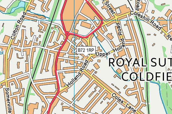 B72 1RP map - OS VectorMap District (Ordnance Survey)