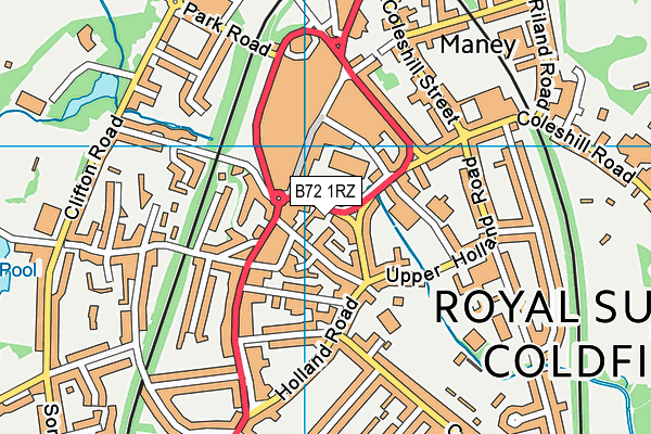 B72 1RZ map - OS VectorMap District (Ordnance Survey)