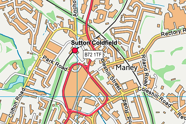 B72 1TF map - OS VectorMap District (Ordnance Survey)