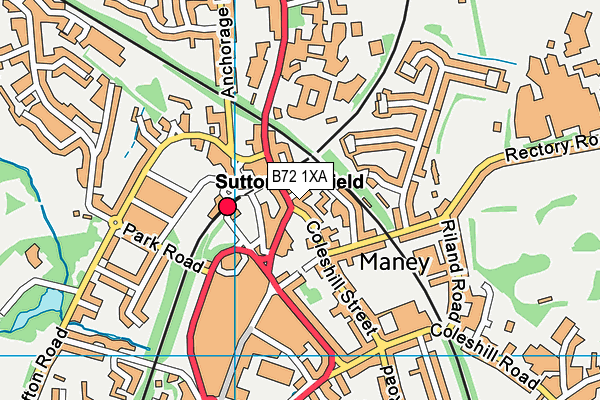 B72 1XA map - OS VectorMap District (Ordnance Survey)