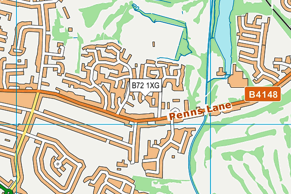 B72 1XG map - OS VectorMap District (Ordnance Survey)