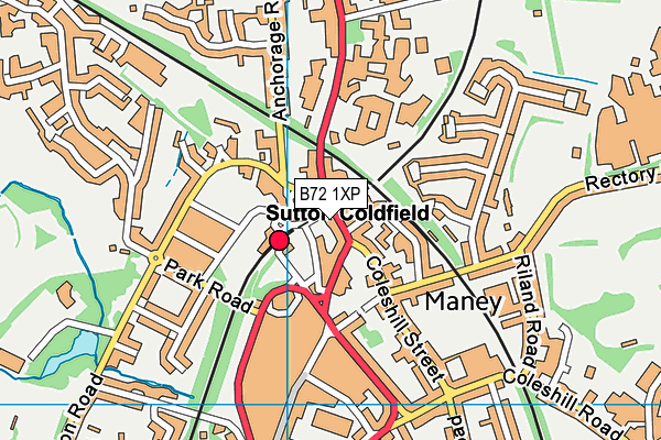 B72 1XP map - OS VectorMap District (Ordnance Survey)