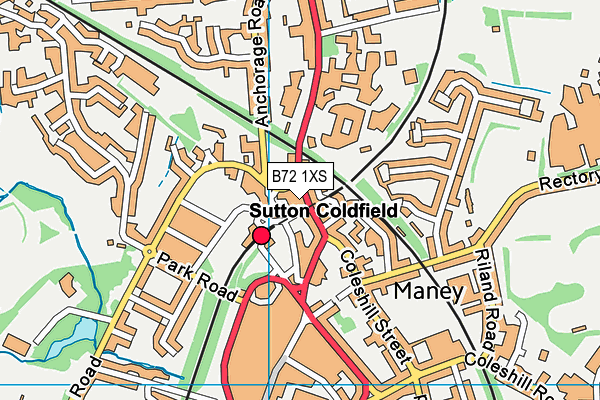 B72 1XS map - OS VectorMap District (Ordnance Survey)