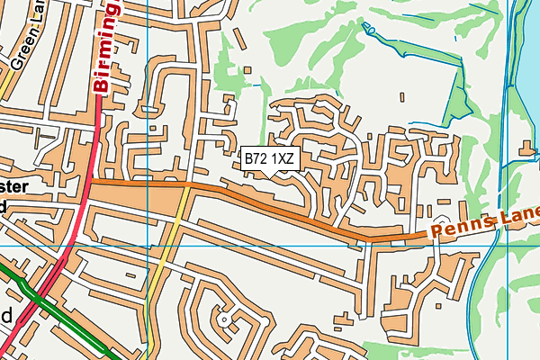 B72 1XZ map - OS VectorMap District (Ordnance Survey)