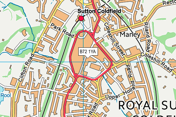 B72 1YA map - OS VectorMap District (Ordnance Survey)