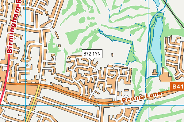 B72 1YN map - OS VectorMap District (Ordnance Survey)