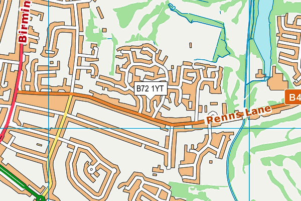 B72 1YT map - OS VectorMap District (Ordnance Survey)