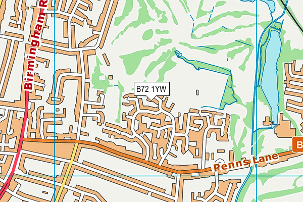 B72 1YW map - OS VectorMap District (Ordnance Survey)