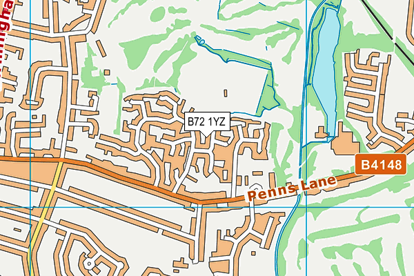 B72 1YZ map - OS VectorMap District (Ordnance Survey)