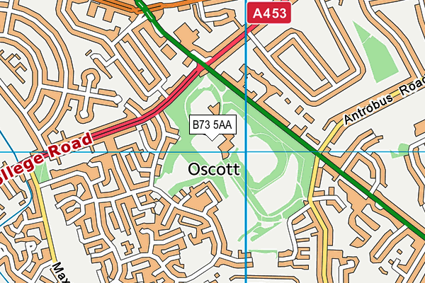 B73 5AA map - OS VectorMap District (Ordnance Survey)