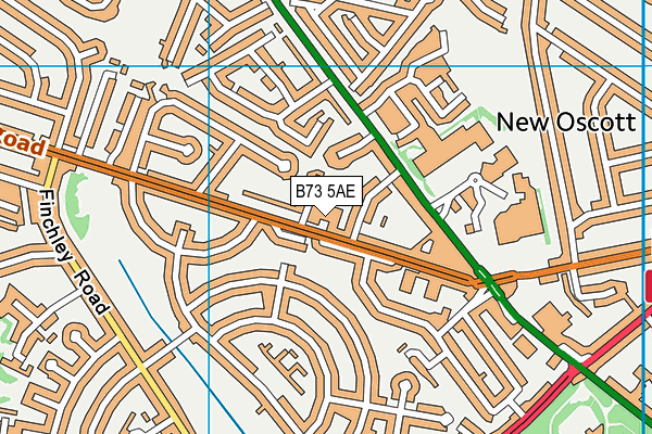 B73 5AE map - OS VectorMap District (Ordnance Survey)