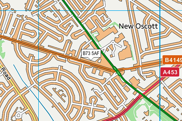 B73 5AF map - OS VectorMap District (Ordnance Survey)