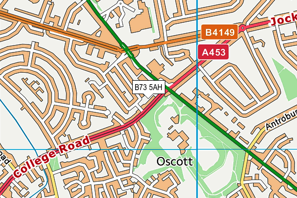 B73 5AH map - OS VectorMap District (Ordnance Survey)