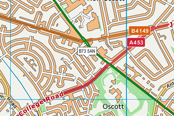 B73 5AN map - OS VectorMap District (Ordnance Survey)