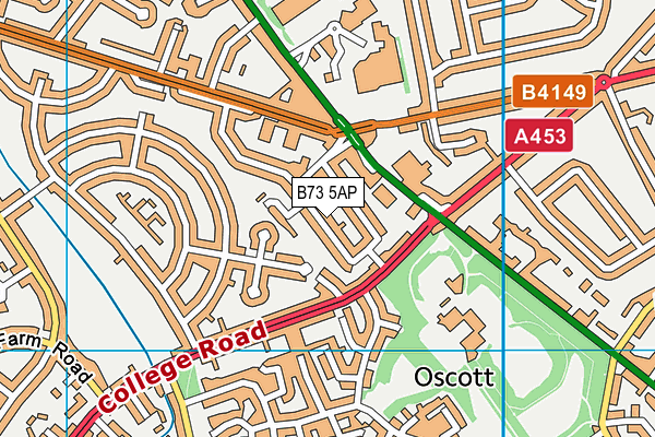 B73 5AP map - OS VectorMap District (Ordnance Survey)