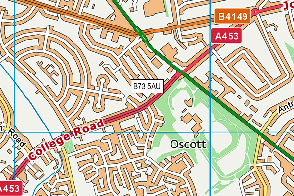 B73 5AU map - OS VectorMap District (Ordnance Survey)