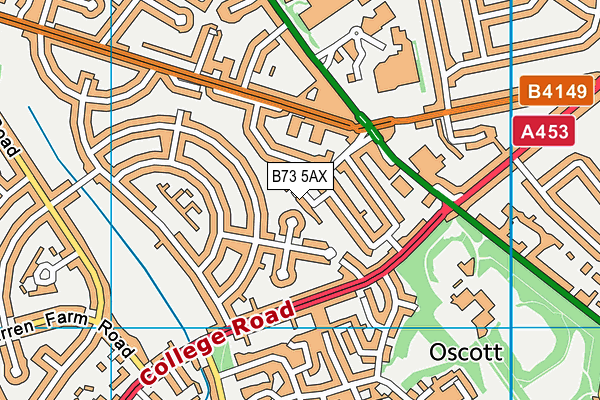 B73 5AX map - OS VectorMap District (Ordnance Survey)