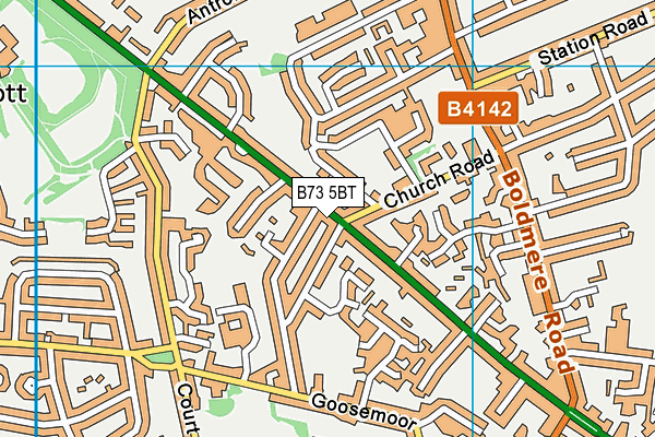 B73 5BT map - OS VectorMap District (Ordnance Survey)