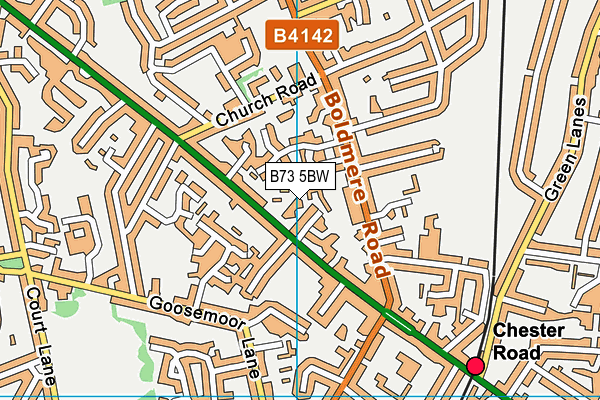 B73 5BW map - OS VectorMap District (Ordnance Survey)