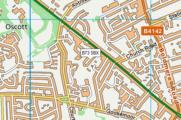 B73 5BX map - OS VectorMap District (Ordnance Survey)