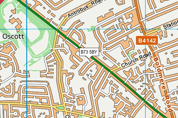 B73 5BY map - OS VectorMap District (Ordnance Survey)