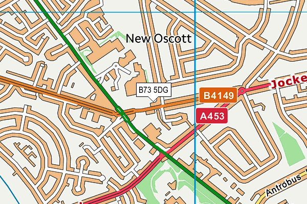 B73 5DG map - OS VectorMap District (Ordnance Survey)