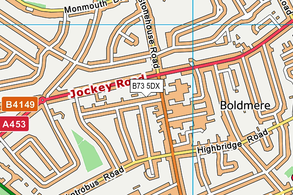 B73 5DX map - OS VectorMap District (Ordnance Survey)